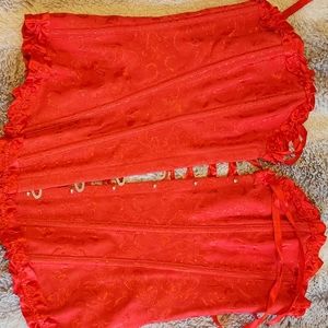 Red corset w/bottoms